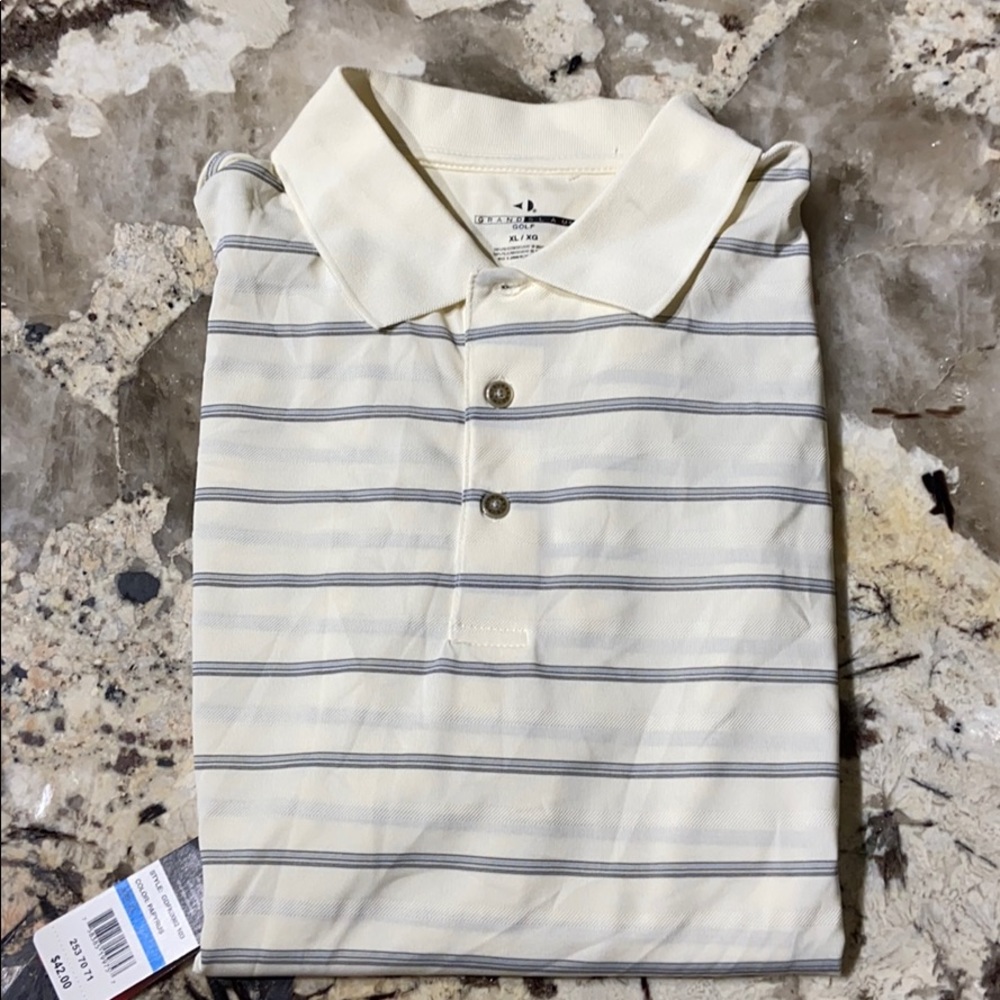 NWT Men’s Grand Slam Striped Golf Polo